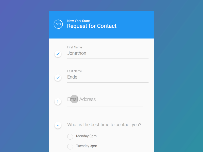 Web design microinteraction example